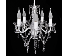 vidaXL Lampadari vetro lampadario cristalli artificiali 5 luci