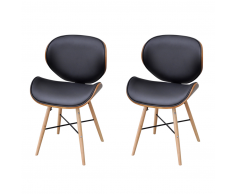 vidaXL Set 2 pz Sedia da pranzo con telaio in legno curvato senza braccioli