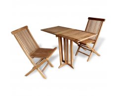 vidaXL Set da Balcone 3 pz in Legno di Teak Pieghevole