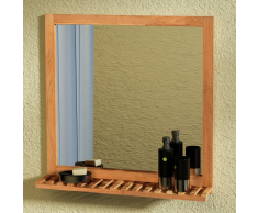 vidaXL Specchio da Bagno in Legno Massello di Noce 60x63 cm