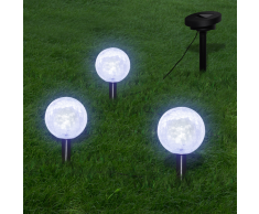 vidaXL Set 3x lampioncino solare a LED con picchetti & pannello