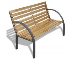 vidaXL Panchina da giardino con doghe legno e telaio di ferro