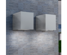 vidaXL Applique LED da Parete 2 pz Esterno Quadrata Proiezione Basso