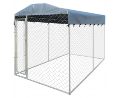 vidaXL Cuccia del cane da esterno resistente con tettoia 200 x 400 235 cm