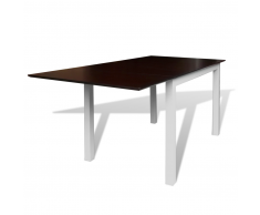 vidaXL Tavolo da pranzo allungabile in legno marrone e bianco 150 cm