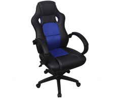 vidaXL Sedia Racing da Ufficio Esecutivo in Pelle Artificiale Blu