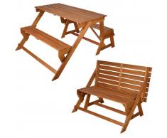 Esschert Design BL059 Panchina convertibile / tavolo da picnic