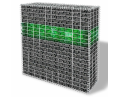 vidaXL Set Gabbione in Rete da Giardino con Sassi Vetro e Lampada a LED
