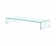 vidaXL Mobile/Rialzo Porta TV in Vetro Trasparente 90x30x13 cm