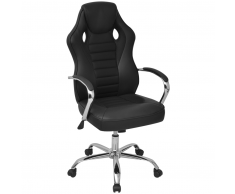 vidaXL Sedia Racing da Ufficio Esecutivo in Pelle Artificiale Nera
