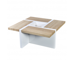 vidaXL Tavolino da Caffèe Lucido Quercia / Bianco