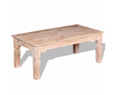 vidaXL Tavolino da Caffè in Legno Massello di Acacia 110x60x45 cm