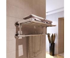 vidaXL Porta Asciugamani in Acciaio Inox 6 Barre