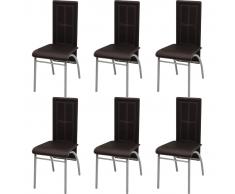 vidaXL 6 Pz Sedie per Sala da Pranzo Marroni