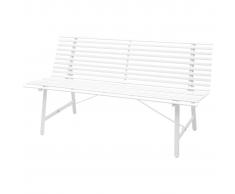 vidaXL Panchina da Giardino in Acciaio 150x62x80 cm Bianca