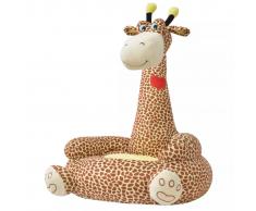 vidaXL Poltrona in Peluche per Bambini Giraffa Marrone