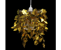 vidaXL Lampadario da Soffitto con Paralume Foglie Pailette 21,5 x 30 cm Oro
