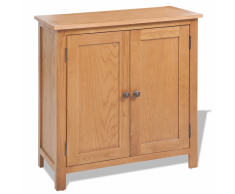 vidaXL Credenza in Legno Massello di Quercia 70x35x75 cm Marrone