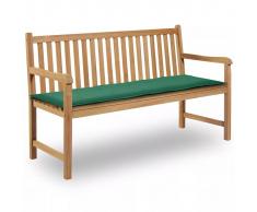 vidaXL Cuscino per Panca da Giardino Verde 150x50x3 cm