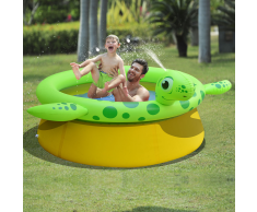 Jilong Piscina Gonfiabile con Spruzzo Forma Tartaruga 175x62 cm 1270 L
