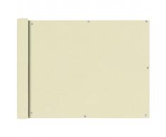 vidaXL Paravento da Balcone in Tessuto Oxford 90x400 cm Crema