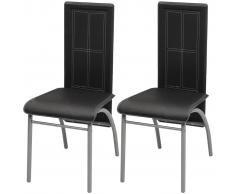 vidaXL 2 Pz Sedie per Sala da Pranzo Nere