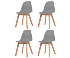 vidaXL Set 4 pz Sedie per Sala da Pranzo Grigie