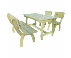 vidaXL Set da Pranzo per Esterni 4 pz in Legno di Pino Impregnato