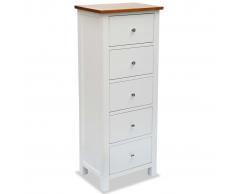 vidaXL Cassettiera Alta in Massello di Rovere 45x32x115 cm