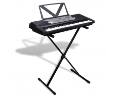 vidaXL Tastiera Elettrica 54 Tasti con Leggio + Supporto Regolabile
