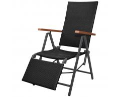 vidaXL Sedia a Sdraio in Polirattan Marrone 55x68x107 cm