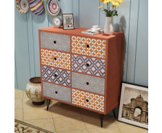 vidaXL Credenza con 8 Cassetti Marrone