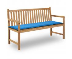 vidaXL Cuscino per Panca da Giardino Blu 150x50x3 cm