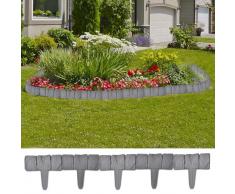 vidaXL Set 41 pz Recinzione giardino/prato in plastica imitazione pietra 10 m