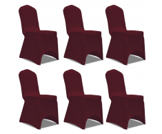 vidaXL Coprisedia in Tessuto elasticizzato Rosso di Burgundia 6 pezzi