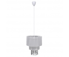vidaXL Lampada di soffitto pendente, Lampadario cristallo bianco