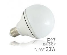 Vision-EL 77435B Ampoule LED E27 Globe 20W 3000°K, Aluminium/PC + Verre, 20 W, Dépoli