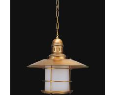 Lampe Luminaire Lustre Design Suspension Lanterne Style Art Nouveau Bronze / Verre Satiné 1/4/759