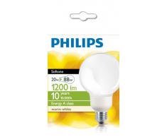 Philips Ampoule FluoCompacte Globe Culot E27 20 Watts Consommés Ãquivalence Incandescence : 88W