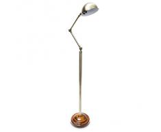 Relaxdays-10018505 Lampe sur pied Lampadaire Design Industriel Métal/Bois 179 cm hauteur réglable métal bois