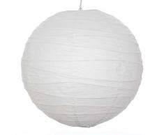 Paper lanterns UK Lot de 12 suspensions rondes en papier type lampion avec structure en fil de fer Blanc 30 cm