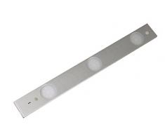 Elexity - Réglette plate LED 3x 6,2W - Interrupteur et capteur de mouvement - 50cm - Inox brosse