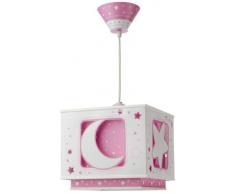 Dalber Lustre Carré Plastique - Lune/Etoiles - Rose