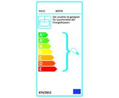 Eglo Lampe suspension Troy 3 Ã 3 lampes en acier et verre pour 3 ampoules E27 max. 60Â W non incluses Nickel mat/blanc satinÃ© 72 x 10,5 x 110Â cm