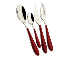 Bugatti GG3U-023F50 GIOIA Rouge Ensemble de couverts, 24 piÃ¨ces