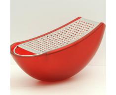 Alessi Aaru01 R Parmenide Râpe à Fromage avec Récipient en Résine Thermoplastique, Rouge et Acier Brillant