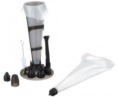 MASTRAD - Set Poches à Douille - Personnalisation & Décoration Cuisine Pâtisserie Desserts - 6 Douilles - 2 Poches - 1 Support - 1 Goupillon de Nettoyage - Contenance 500ml et 1L - Sans BPA