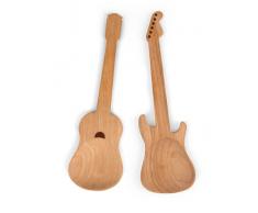 Kikkerland KKCU64 Couverts à Salade Forme de Guitare Bois