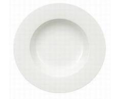 VilleroyÂ &Â Boch - Assiette Ã Soupe Royal, Assiette Creuse en Porcelaine Bone Premium Brillante, Blanche, Compatible Lave-Vaisselle, 24Â cm