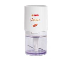 Seb 855306 Mini Hachoir Ãlectrique Valentin 2 en 1 Hacher Ciseler Herbes Ail Oignon Viande Fruits Secs 220W Blanc